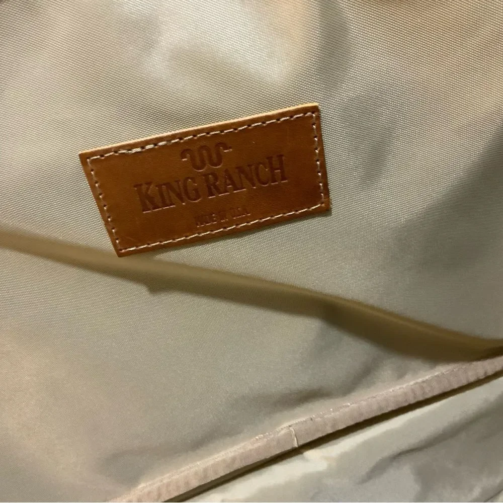 King Ranch, leather trim suitcase roller bag carry-on, luggage 18”